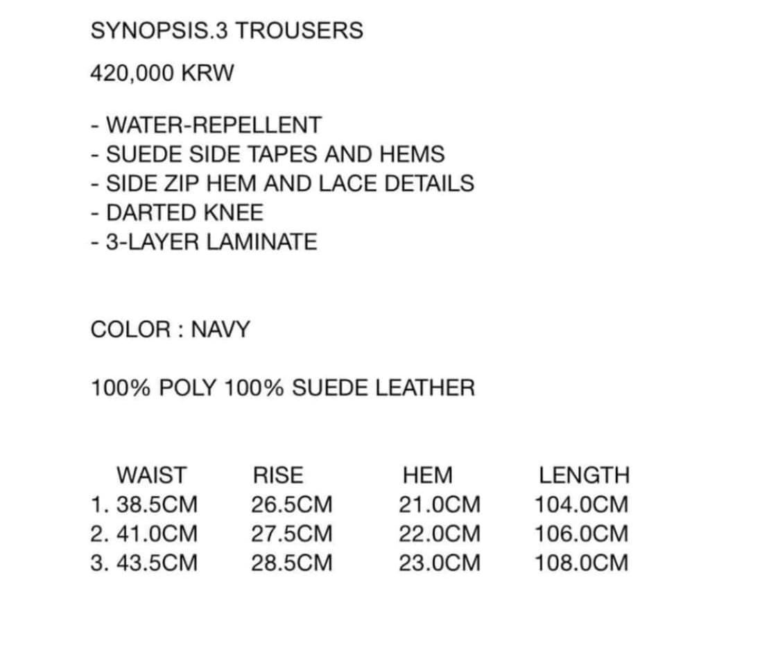 XLIM - SYNOPSIS.3 Trousers Navy 1size 상품이미지2