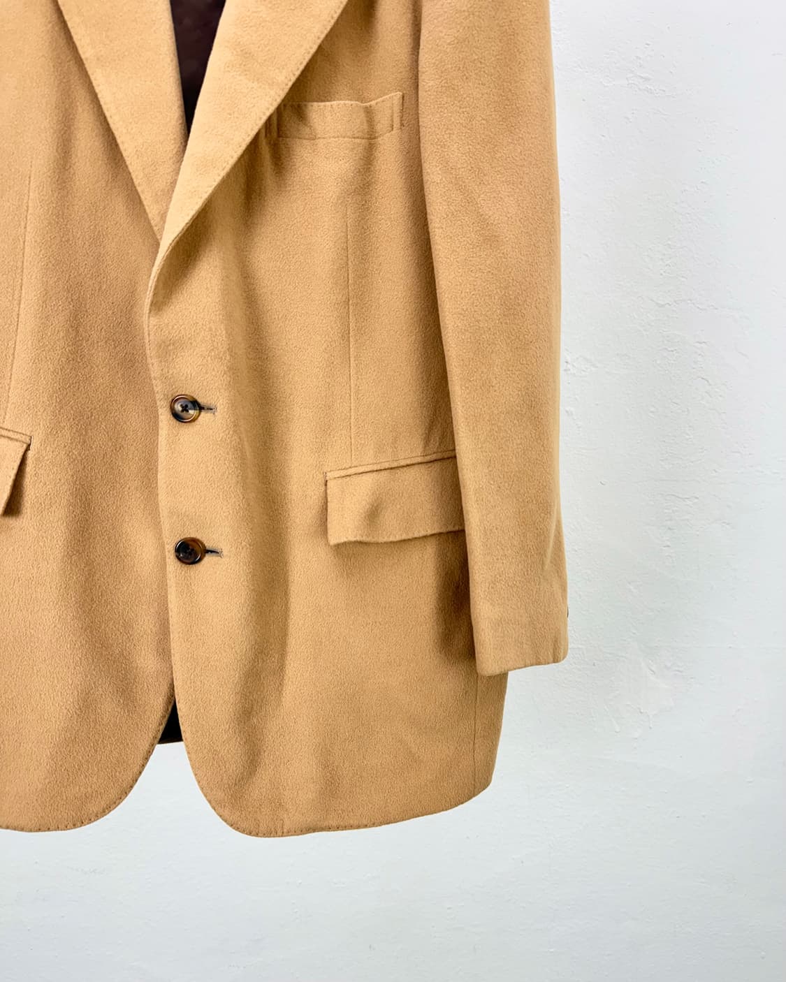 90s 폴로 랄프로렌 캐멀 테일러드 2b 울 블레이저 자켓 상품이미지5