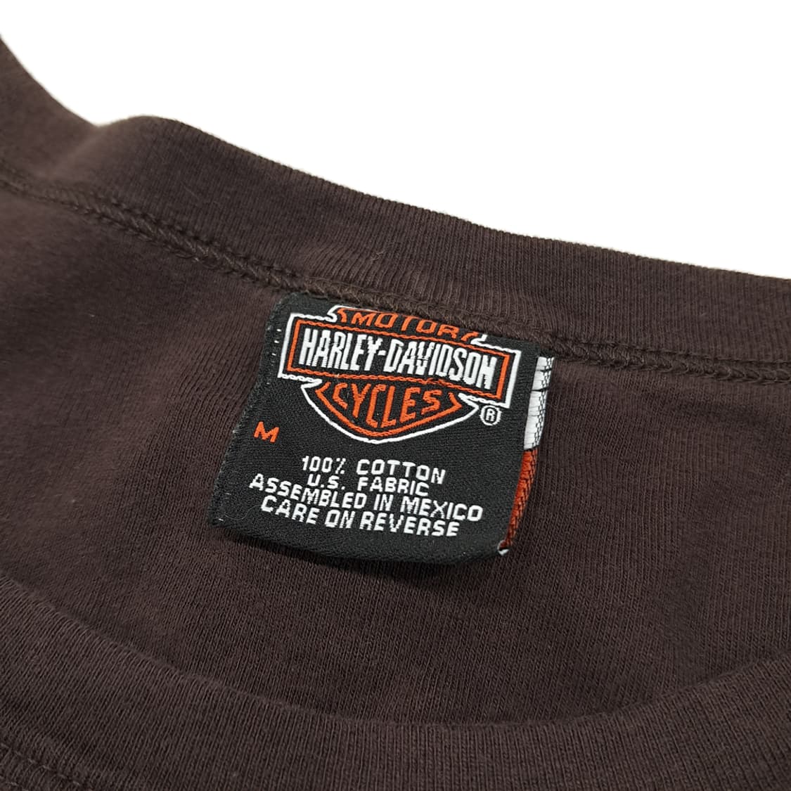 CL570 M 할리데이비슨 00s 라인스톤 다크브라운 이글 티셔츠 상품이미지3