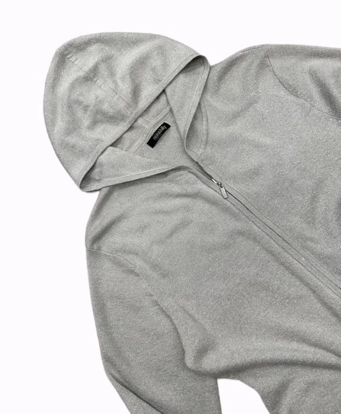 글리터 니트 후드집업 상품이미지3