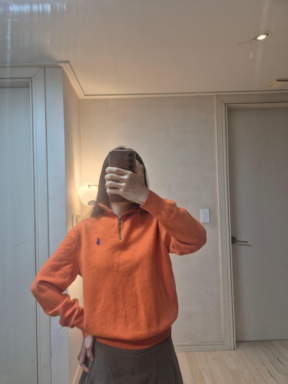 폴로 랄프 로렌(Polo Ralph Lauren)의 오렌지 컬러 하프집업 상품이미지2