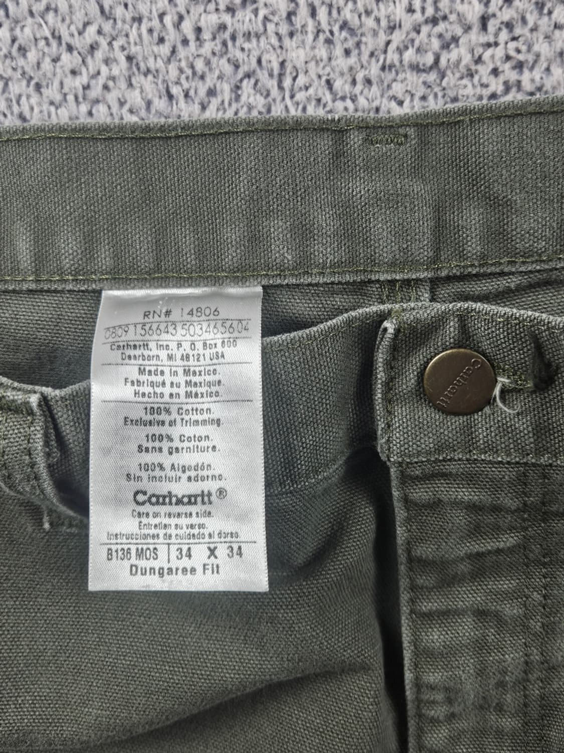 칼하트 덕 캔버스 더블니 카펜터 워크 팬츠 ( 34X34 )/ 11301 상품이미지7