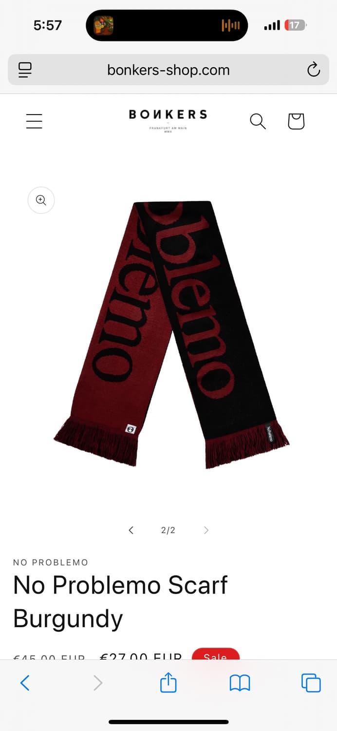 No problemo 버건디/블랙 스카프 급처 상품이미지6