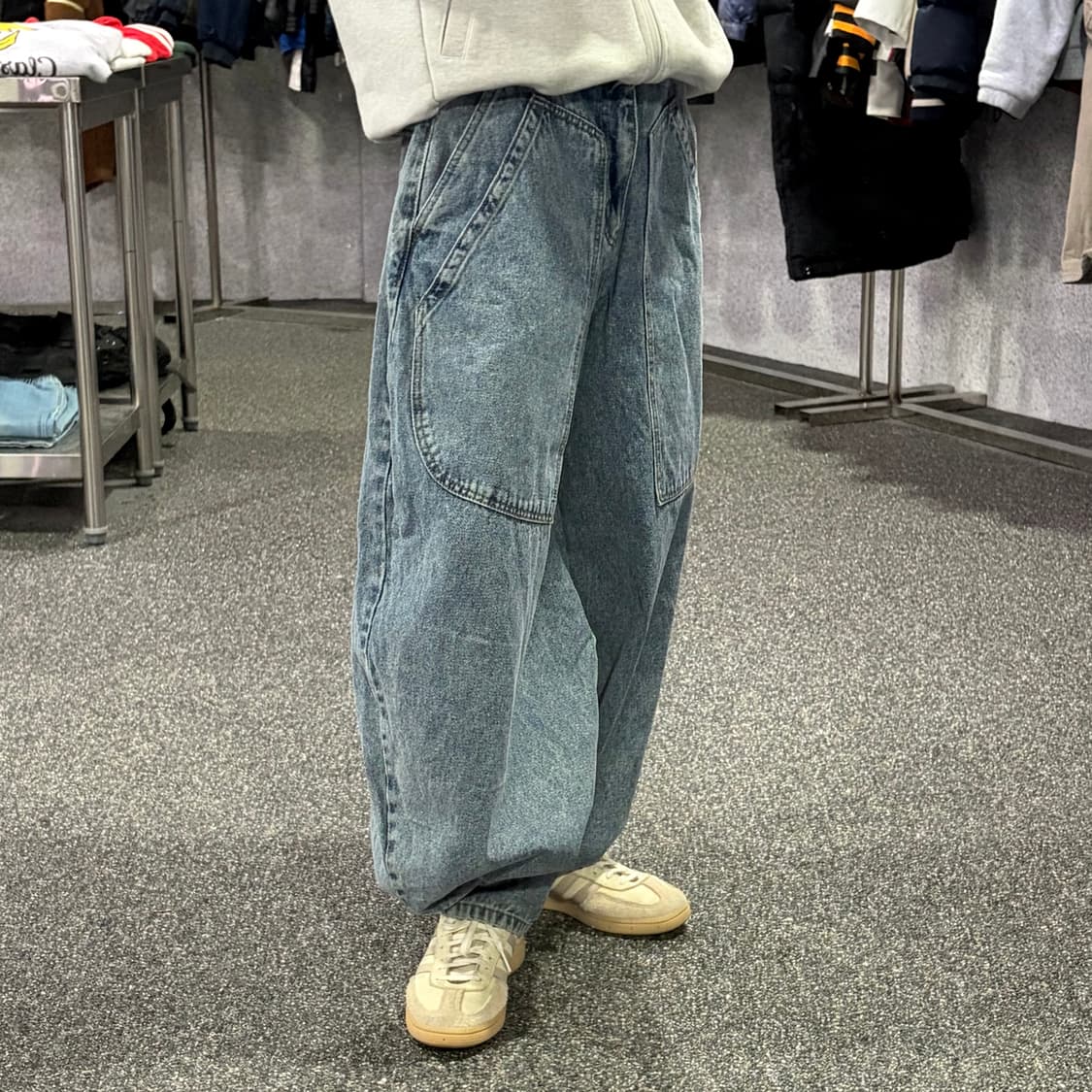 빈티지 더크로스 빅포켓 데님 벌룬 팬츠 B3657 상품이미지2