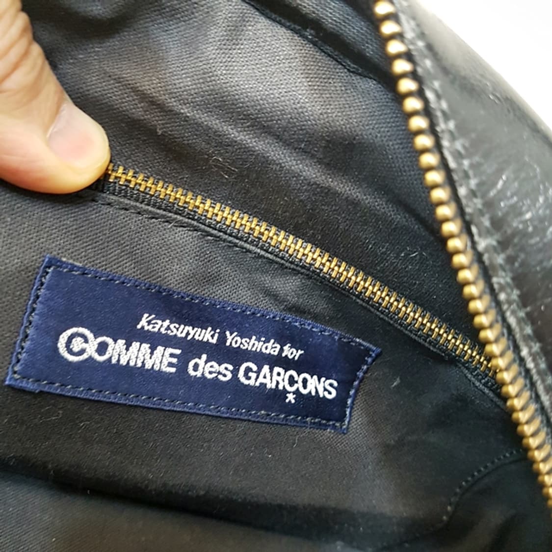요시다 x 꼼데가르송 가죽 토트백 블랙 상품이미지2