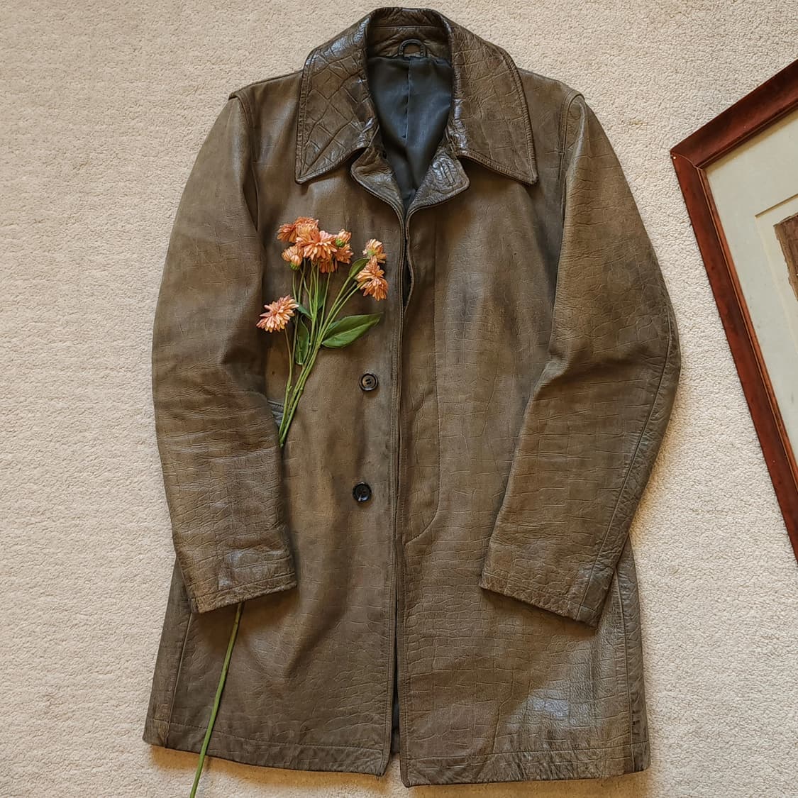 90s 아바하우스 빈티지 가죽자켓 크로커다일 엠보 소가죽 코트 F 상품이미지1