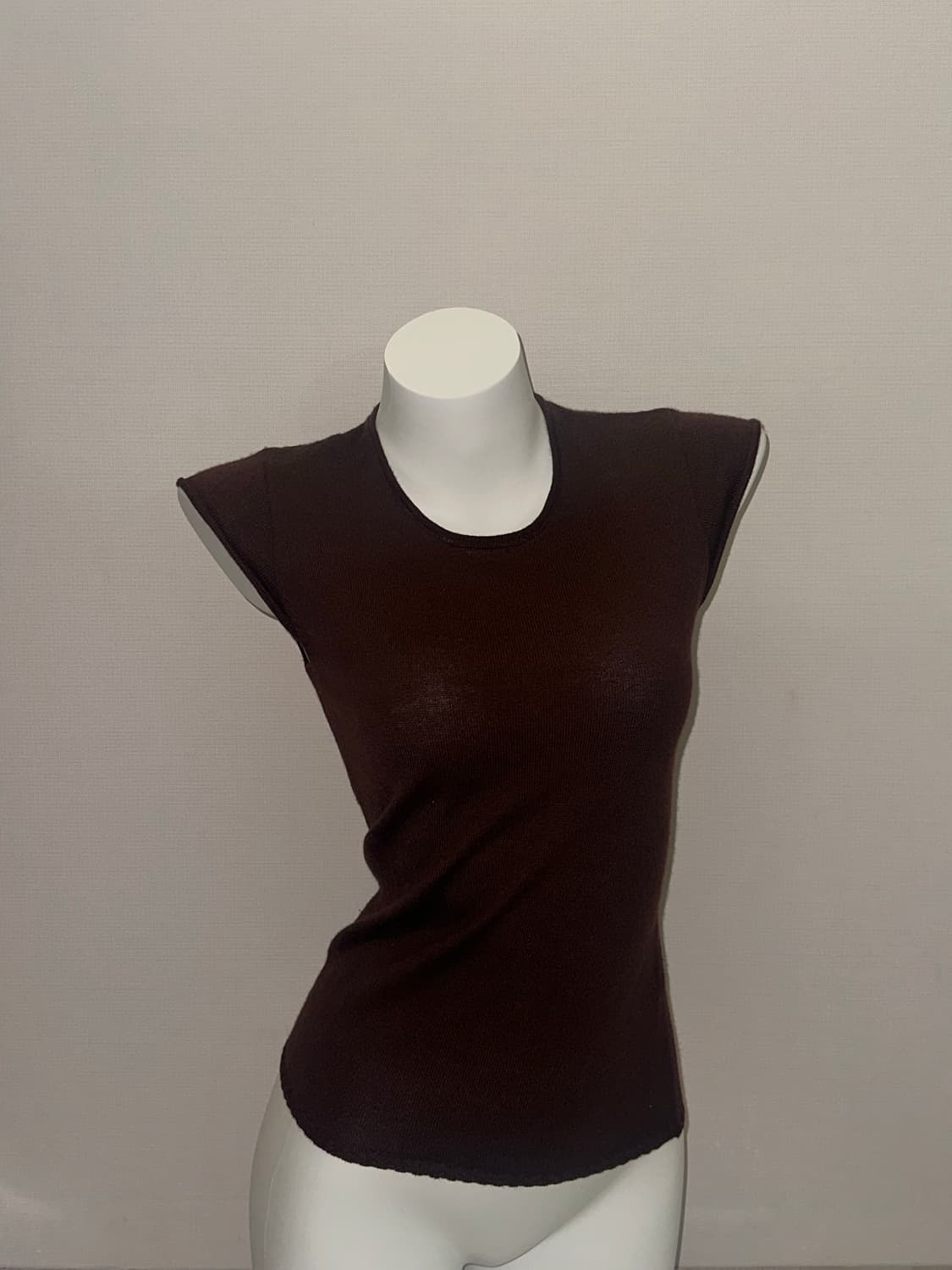 빈티지 브라운 캐시미어 니트 슬리브리스 상품이미지2