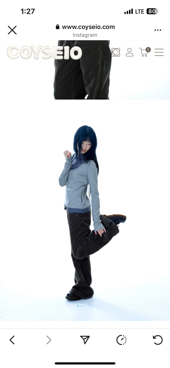 코이세이오 리프컷 코듀로이 팬츠 브라운 (2사이즈) 상품이미지3