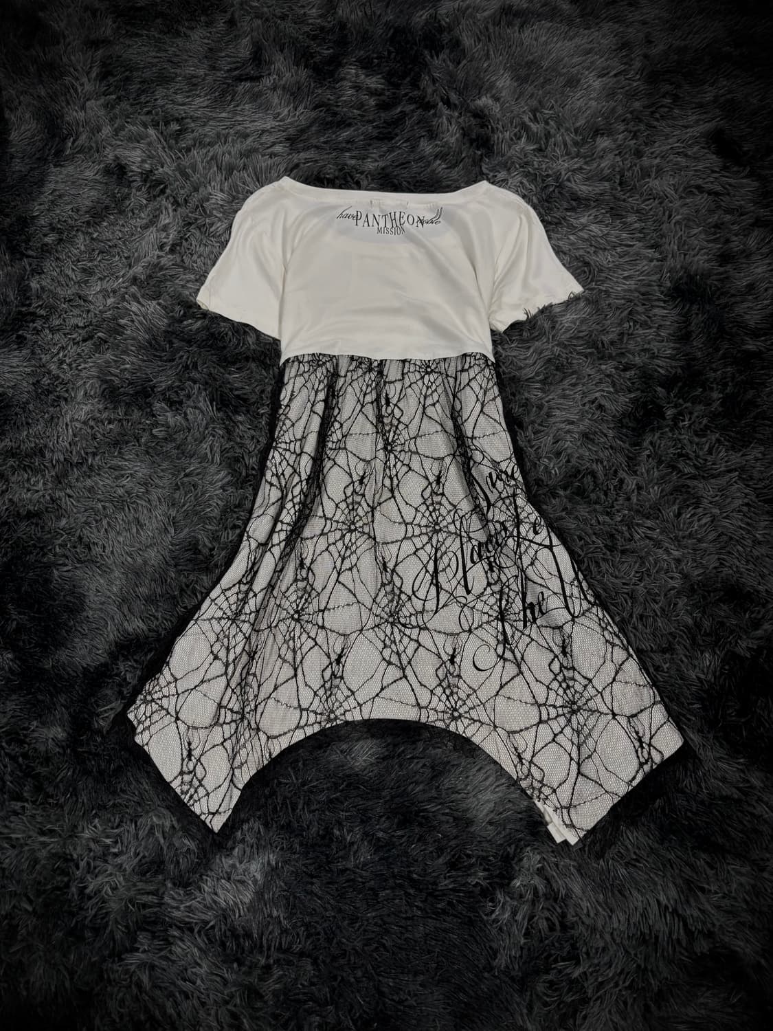 Ghost of Harlem 거미줄 레이스 펑크 반팔 티셔츠 상품이미지2