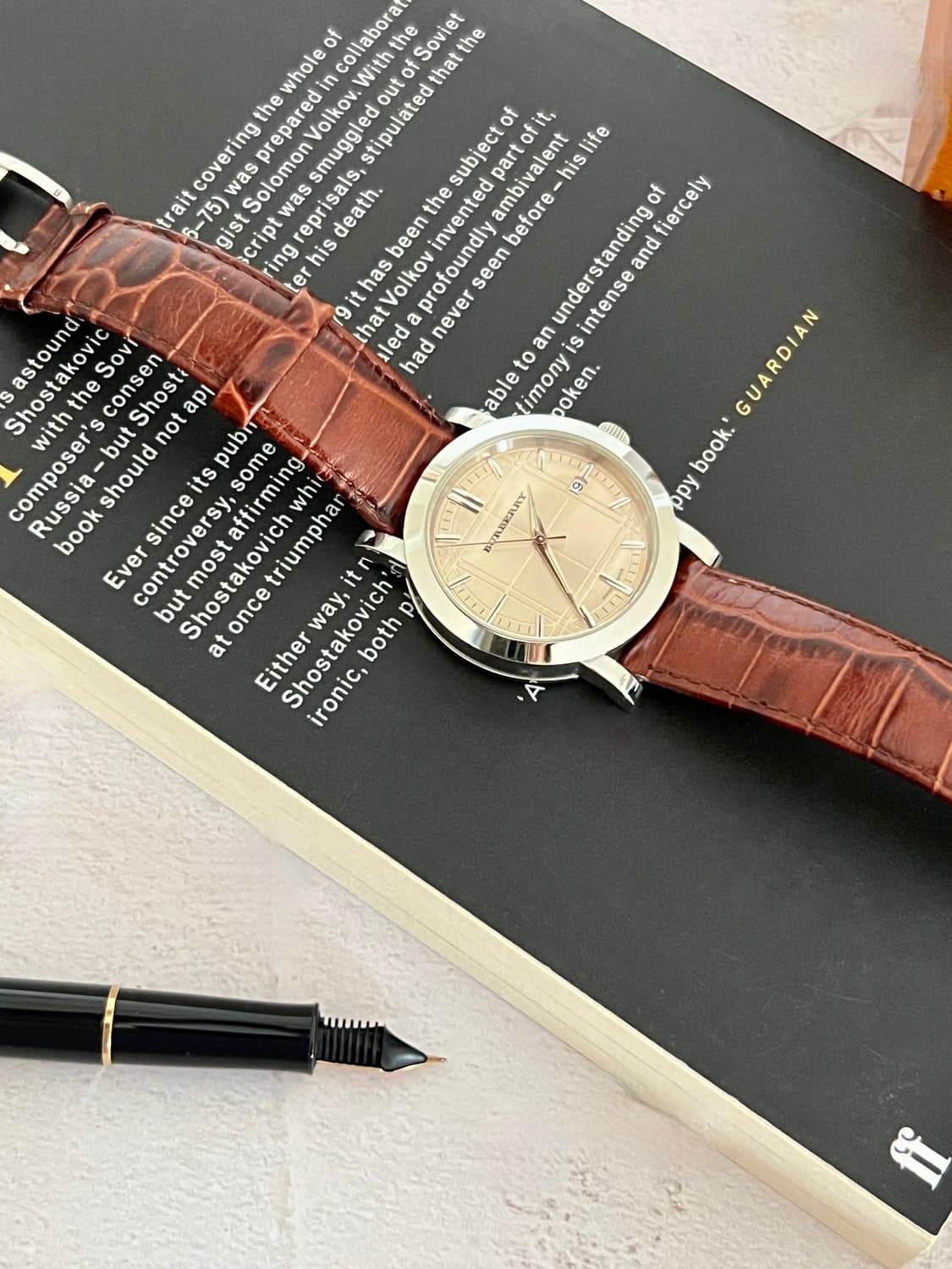 BURBERRY 샴페인 골드 다이얼 버버리 남성 시계 상품이미지6