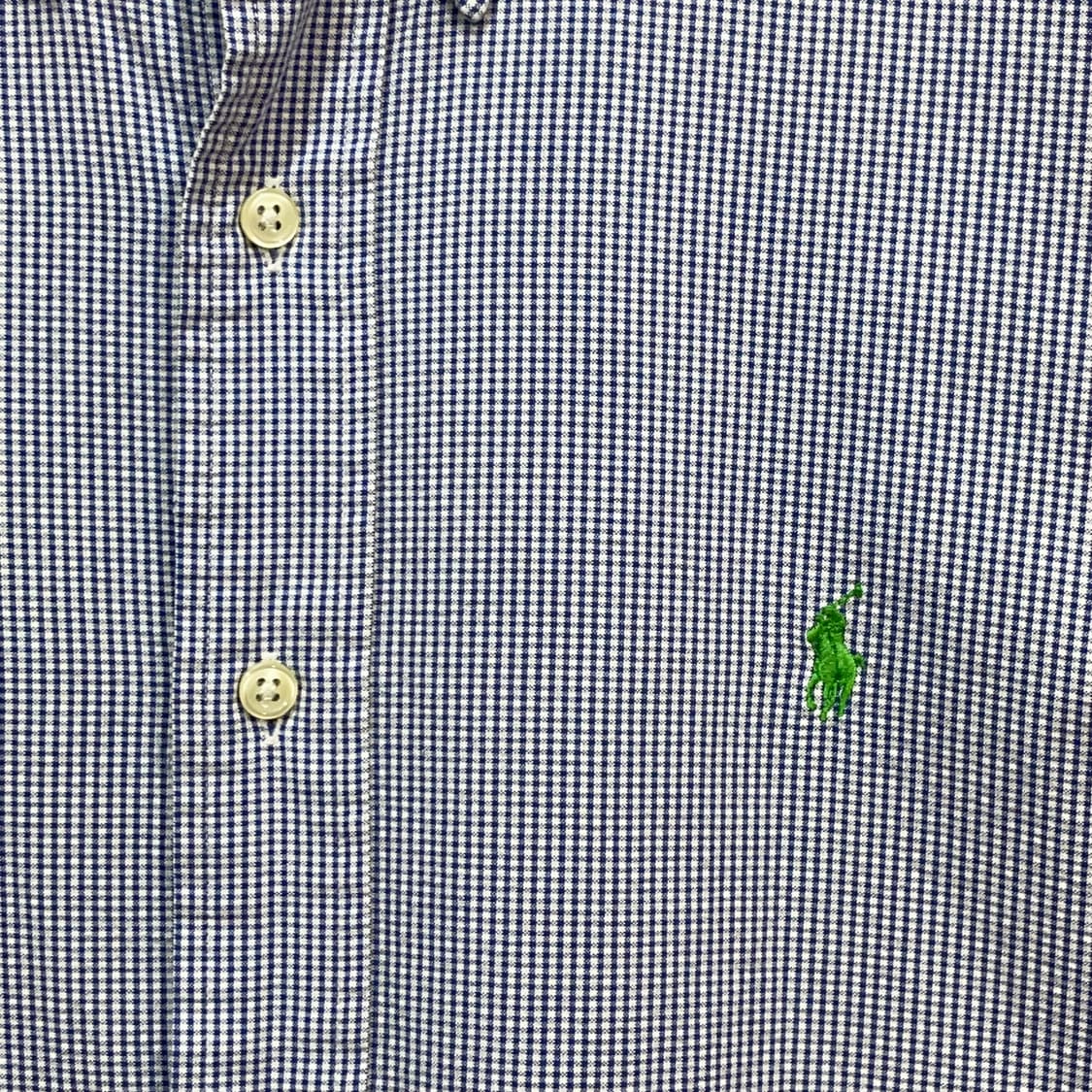 Polo Navy Mini Check Shirt 상품이미지4