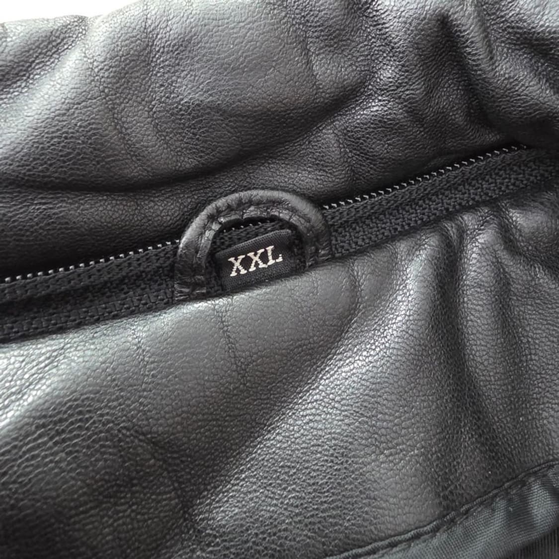 Vintage 오버핏 블랙 리얼 레더 블루종 XXL 상품이미지5