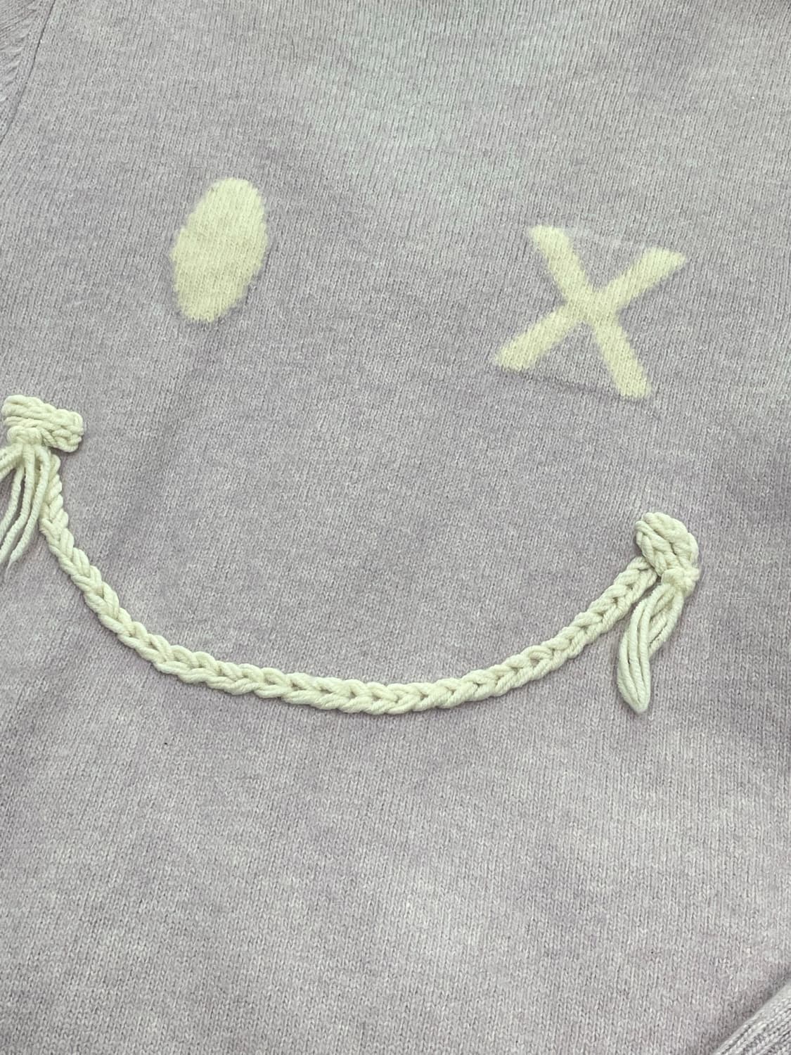 SJYP 스마일 연보라 니트 포켓 가디건 모리걸 키치 상품이미지5