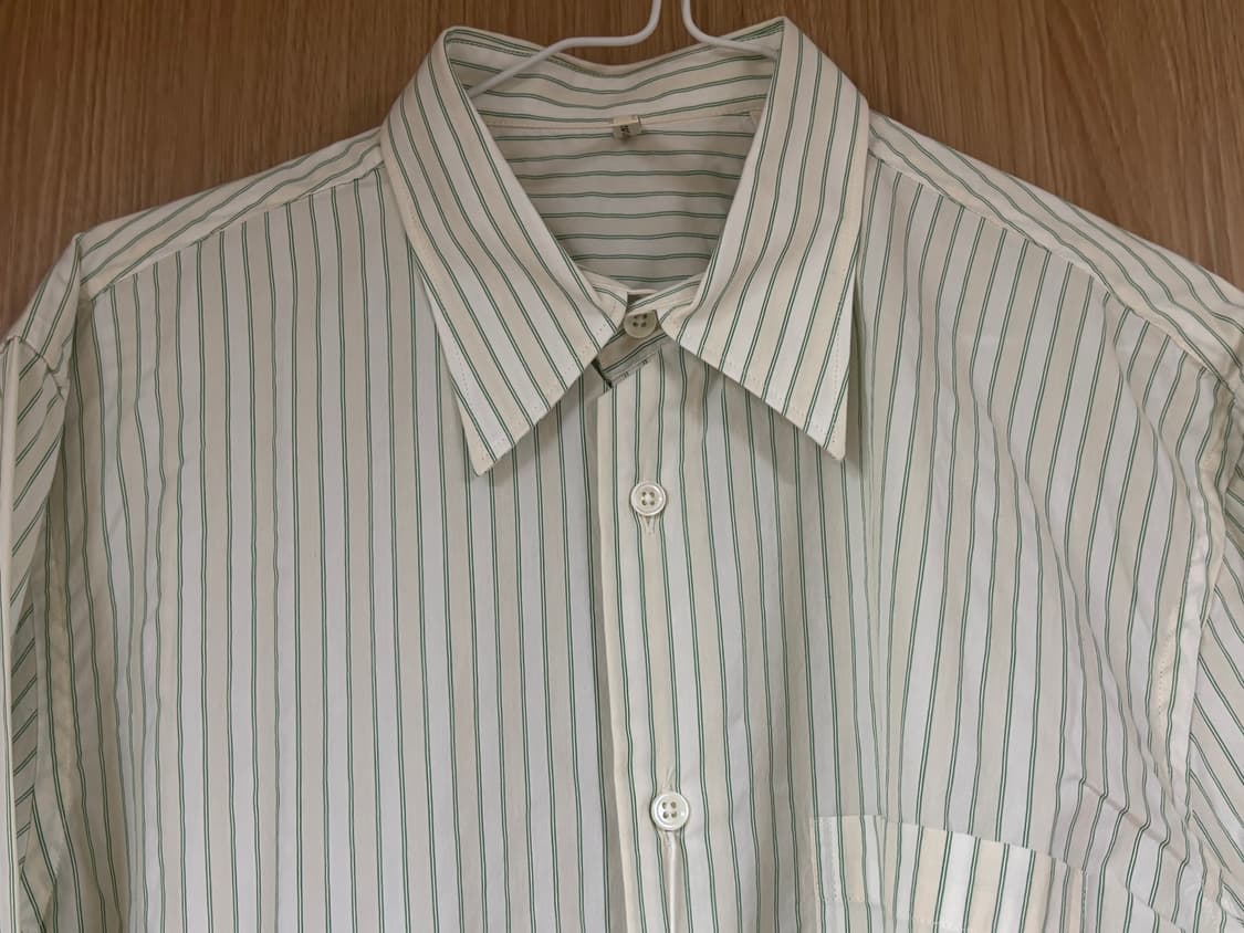 [새상품] 선플라워 아드리안 셔츠 Green Stripe 상품이미지8