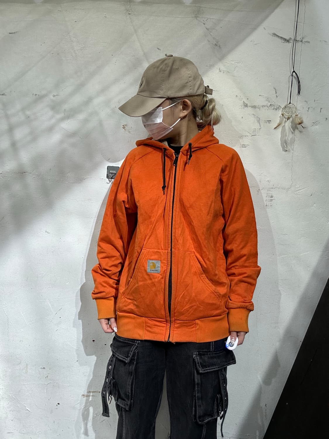 칼하트 오렌지 오버핏 후드집업 M 상품이미지2