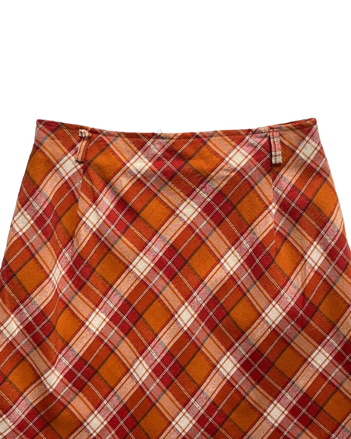 Orange check skirt 상품이미지2