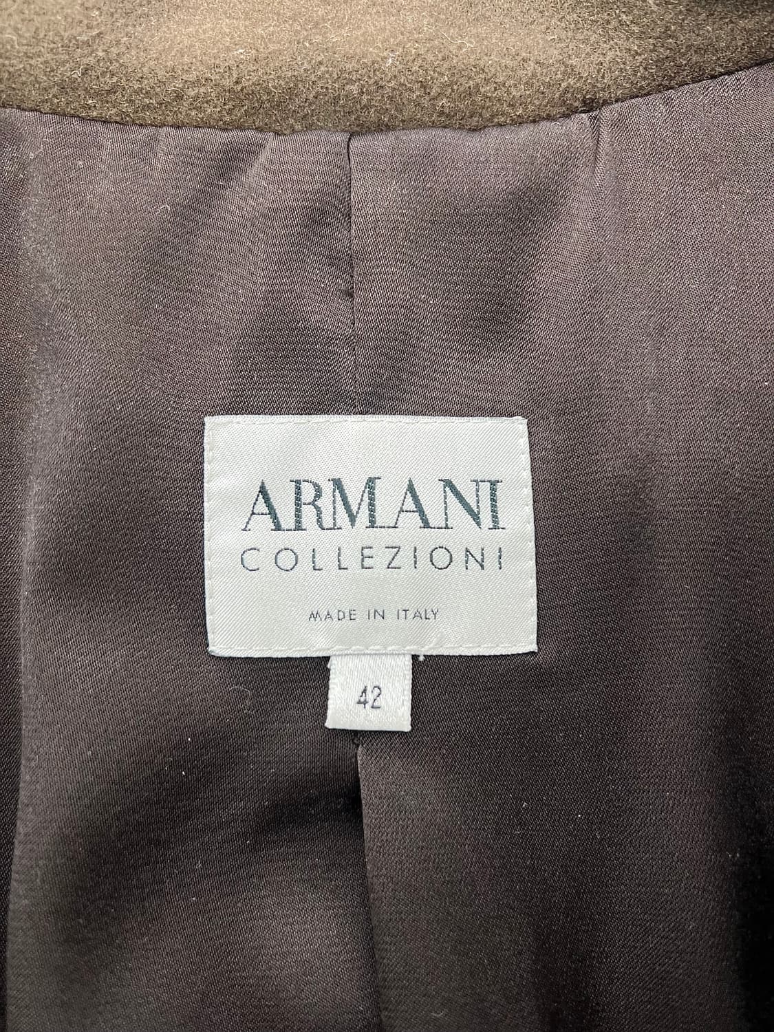 아르마니 꼴레지오니 다크 브라운 테일러드 울 롱 코트 상품이미지7