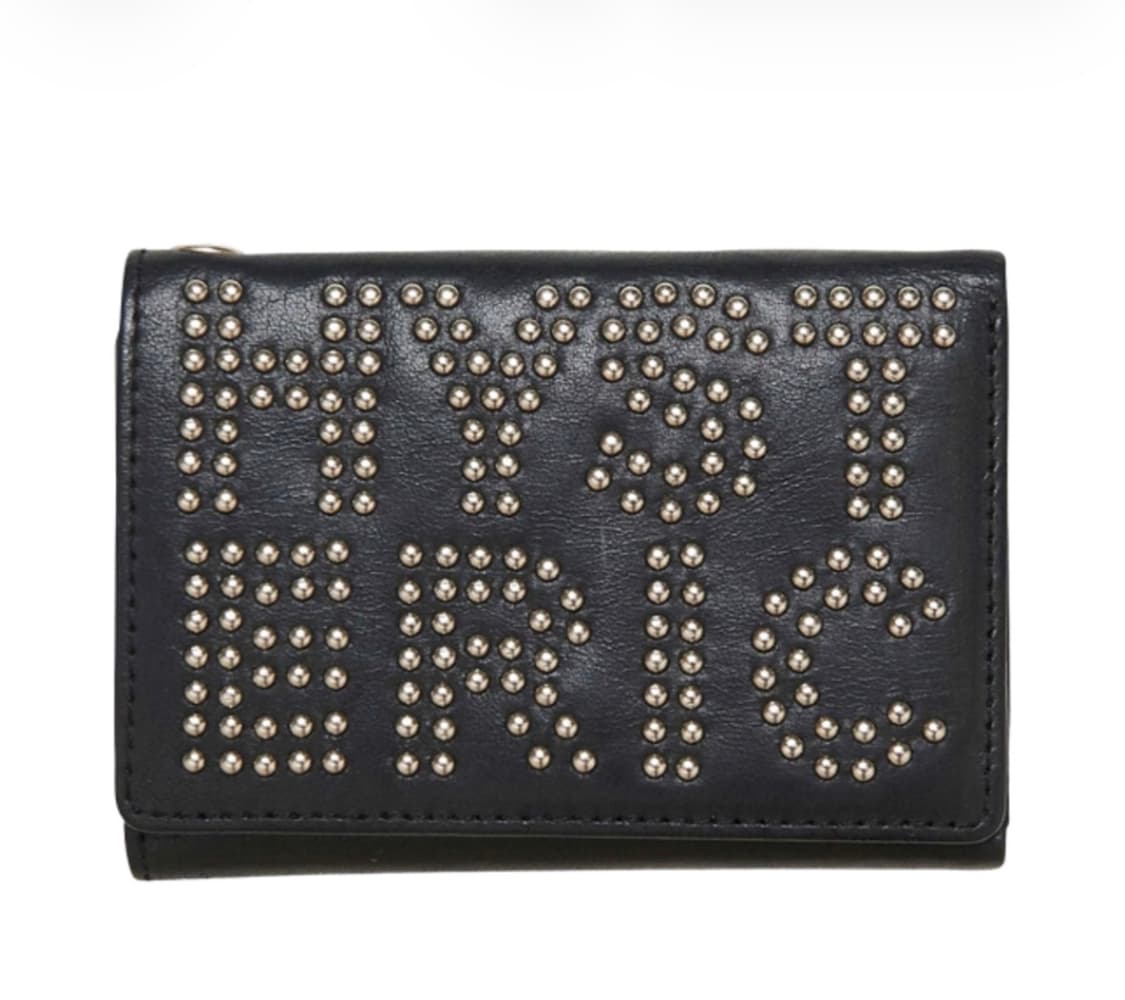 (W) 히스테릭 글래머 로고 스터드 트라이폴드 월렛 블랙 상품이미지1