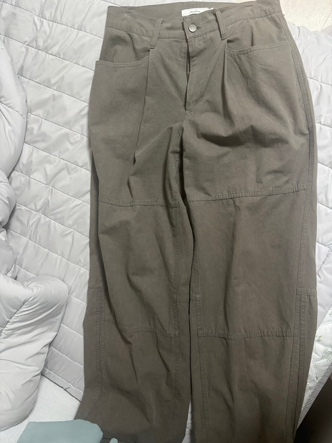 아르반 섹션 라인 워시드 팬츠_빈티지 베이지 2사이즈 상품이미지2