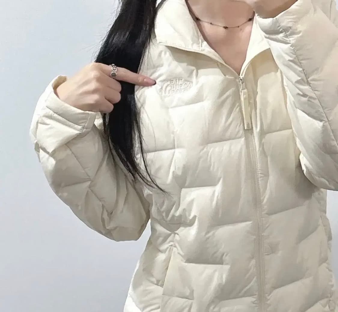 (수수료X)노스페이스 아이보리 경량 패딩 상품이미지1