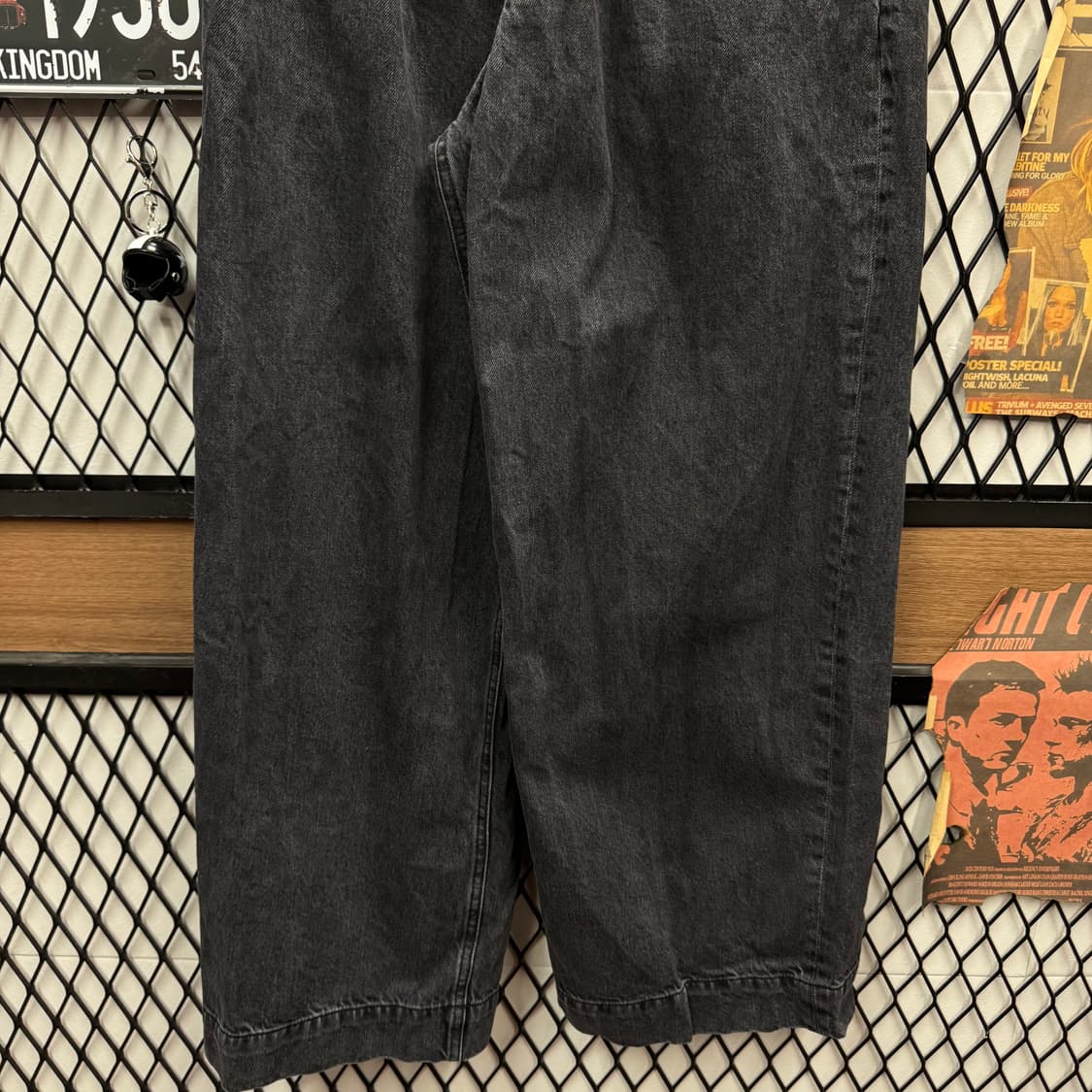 순진 칸디아니 데님 팬츠 전면 롱 벨트 포인트 흑청 상품이미지4