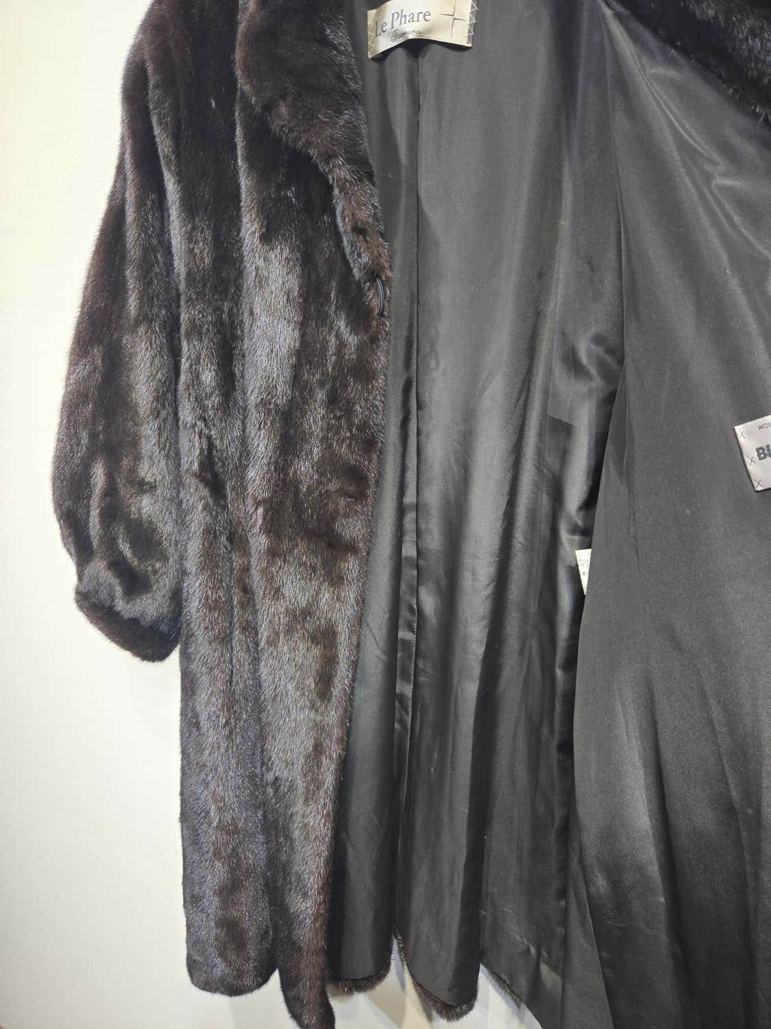 진도패션 르파르(Le Phare) 블랙그라마 리얼 밍크 코트 상품이미지7