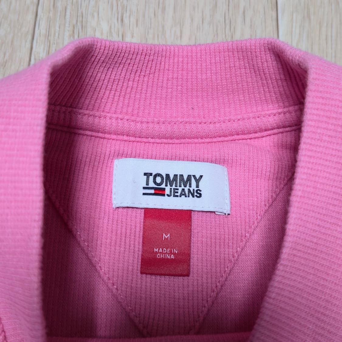 M) 타미진스 핑크 오프숄더 골지 긴팔티셔츠 상품이미지5