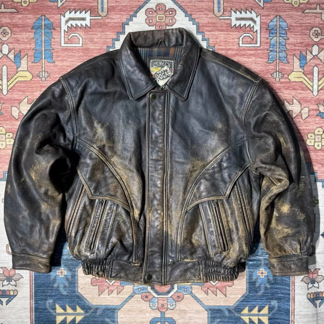 SUGAR 90s 빈티지 워시드 카우하이드 A-2 레더 자켓 상품이미지4