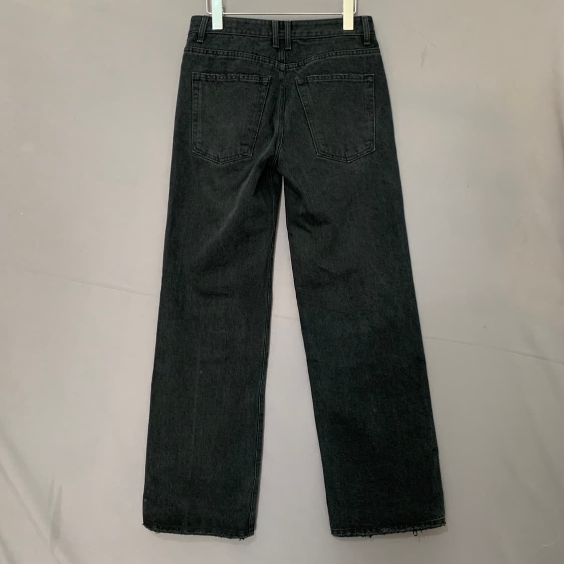 S 식스앤어하프 로우라이즈 와이드 스트레이트 블랙 데님 청바지 상품이미지3