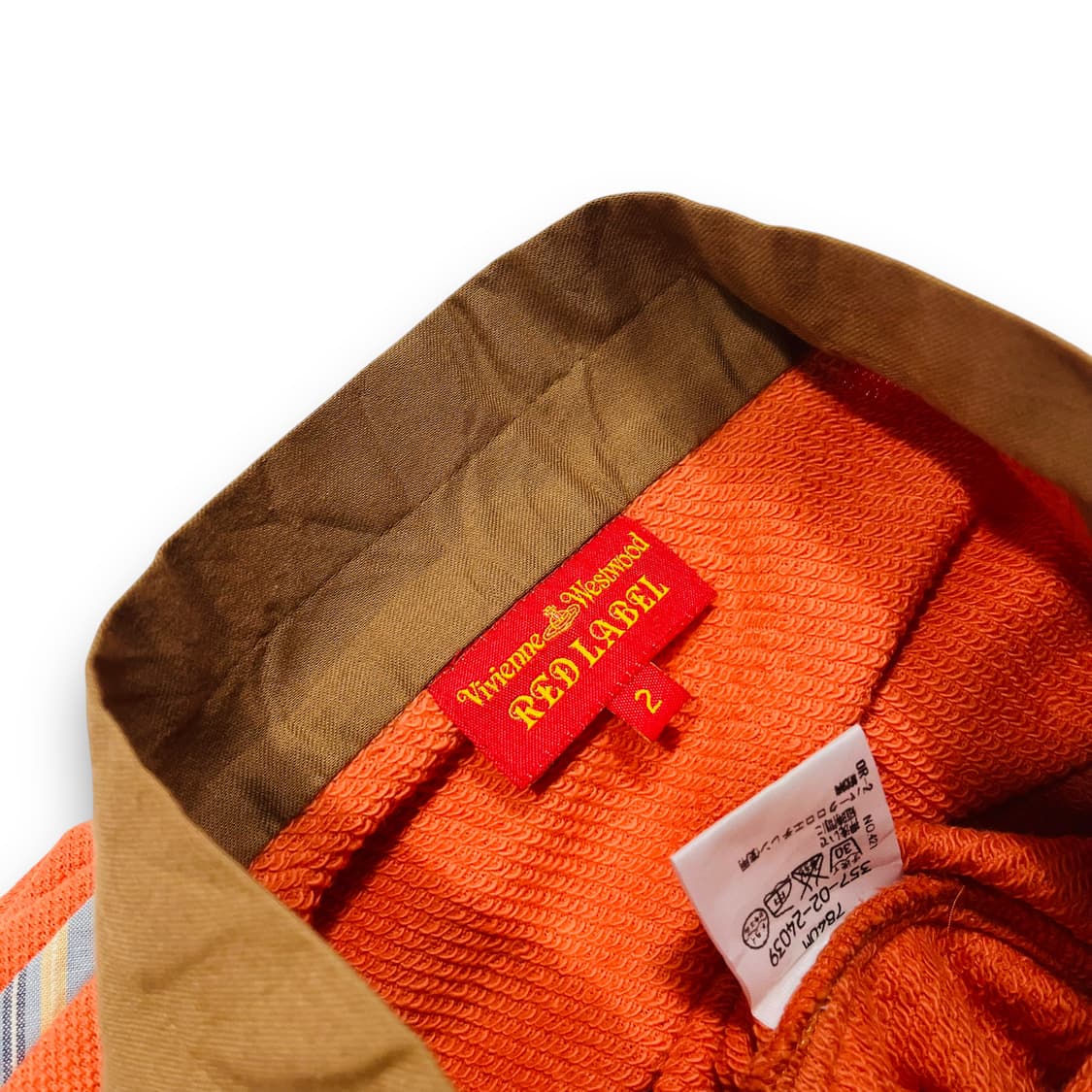 비비안 웨스트우드 레드 라벨 오렌지 다색 디테일 스커트 상품이미지5