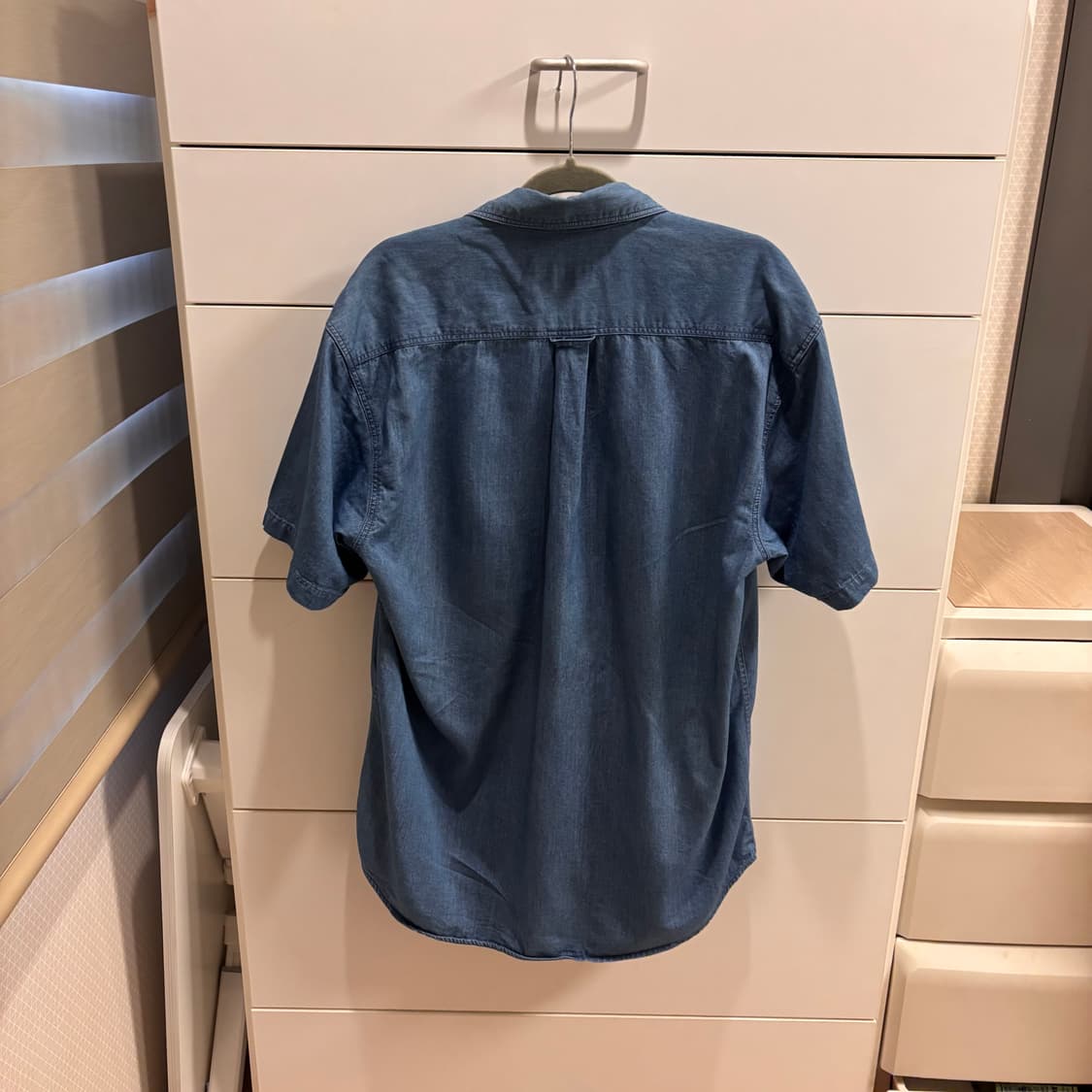 라이트 데님 면 반팔 청 셔츠 상품이미지6