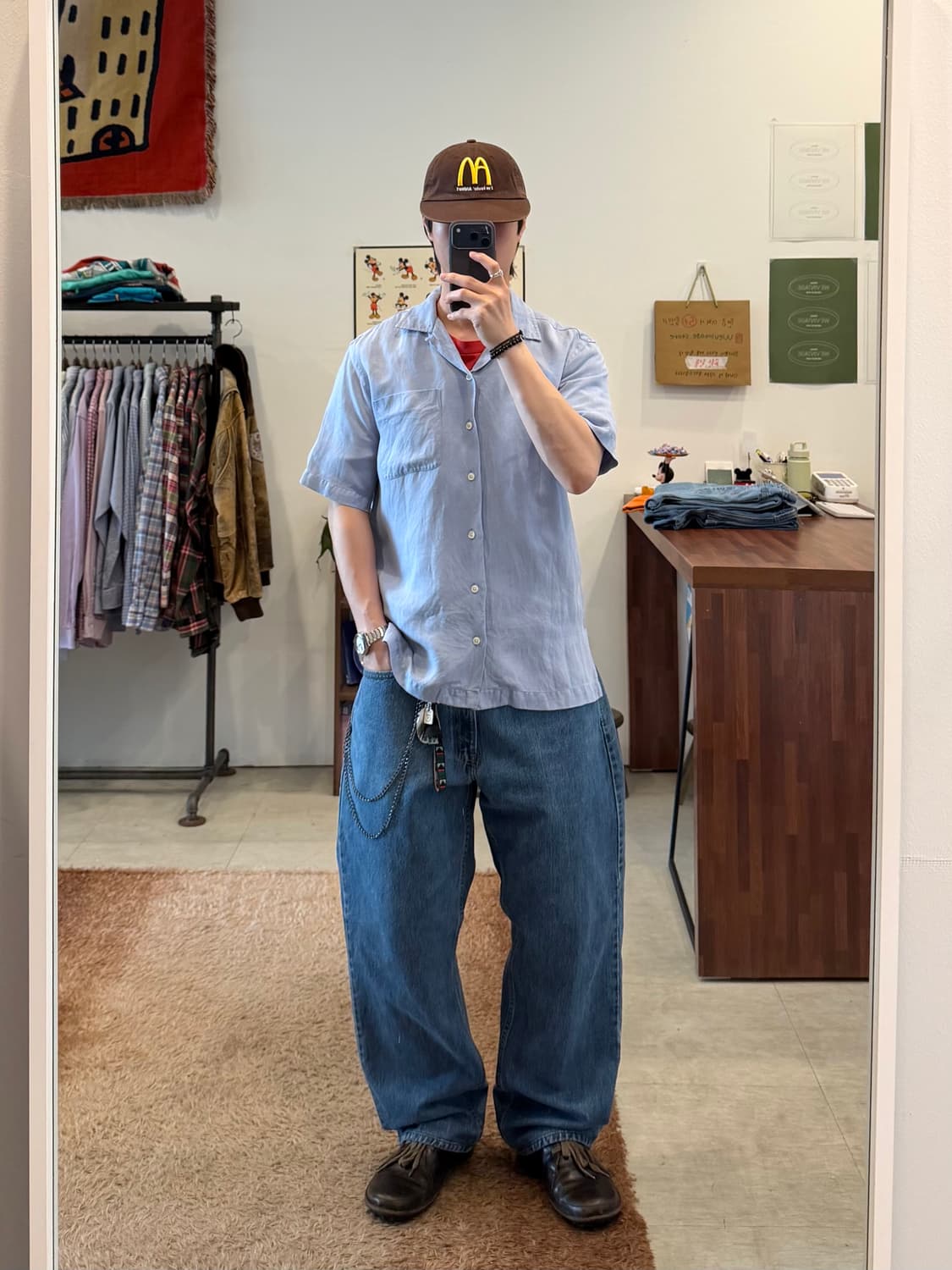 90s Polo RL 폴로 랄프로렌 CALDWELL 린넨 HBT 반팔셔츠 상품이미지2
