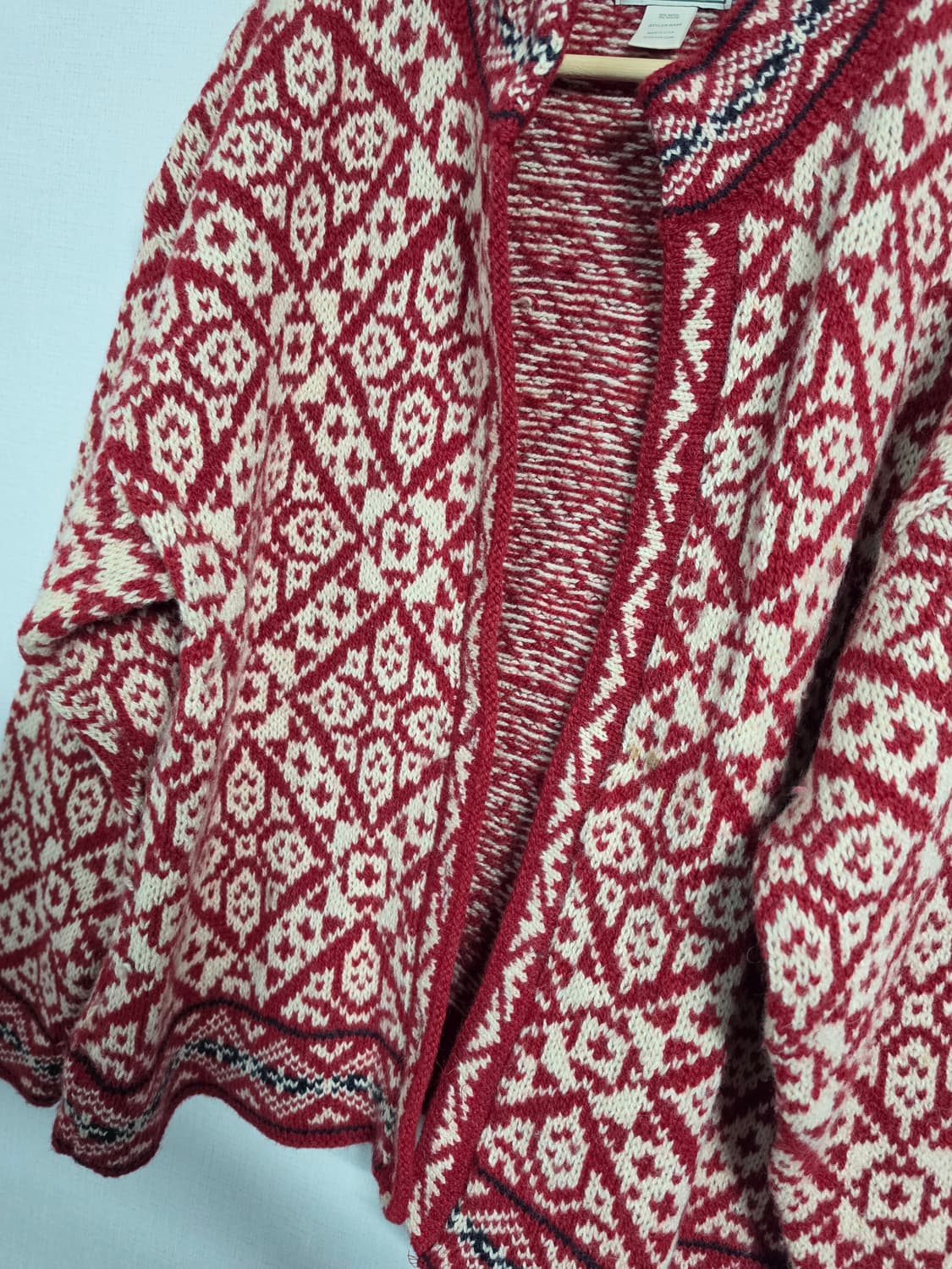 80-90년대 미국 생산 엘엘빈 노르딕 니트 가디건 L 상품이미지3