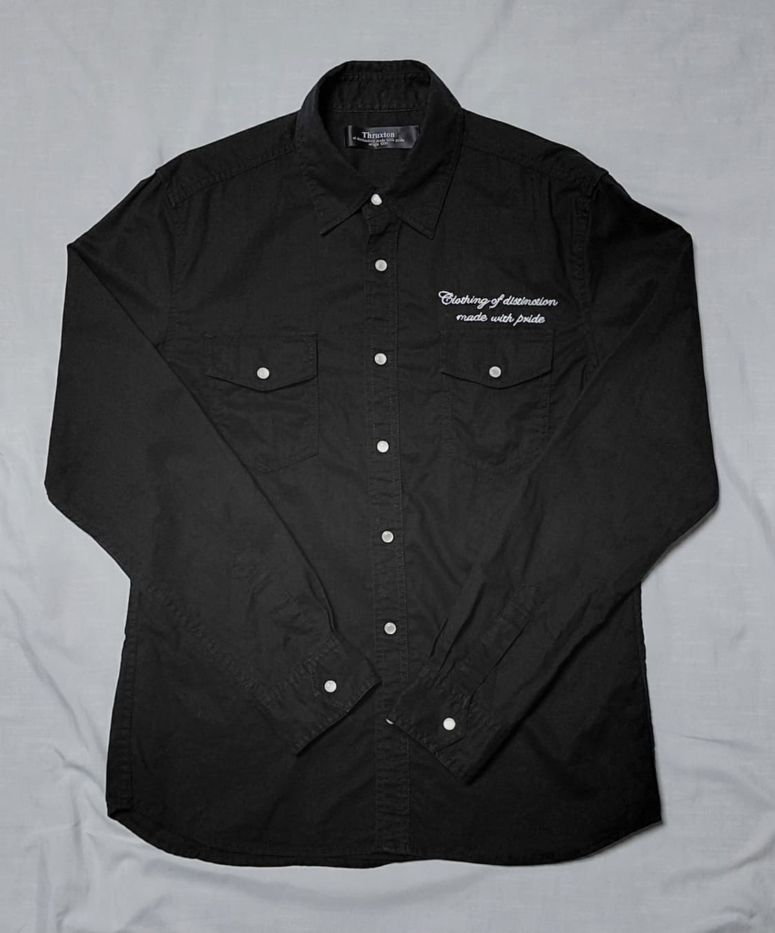 [M] Thruxton 블랙 워크 셔츠 (자수 포인트/스냅 버튼) 상품이미지1