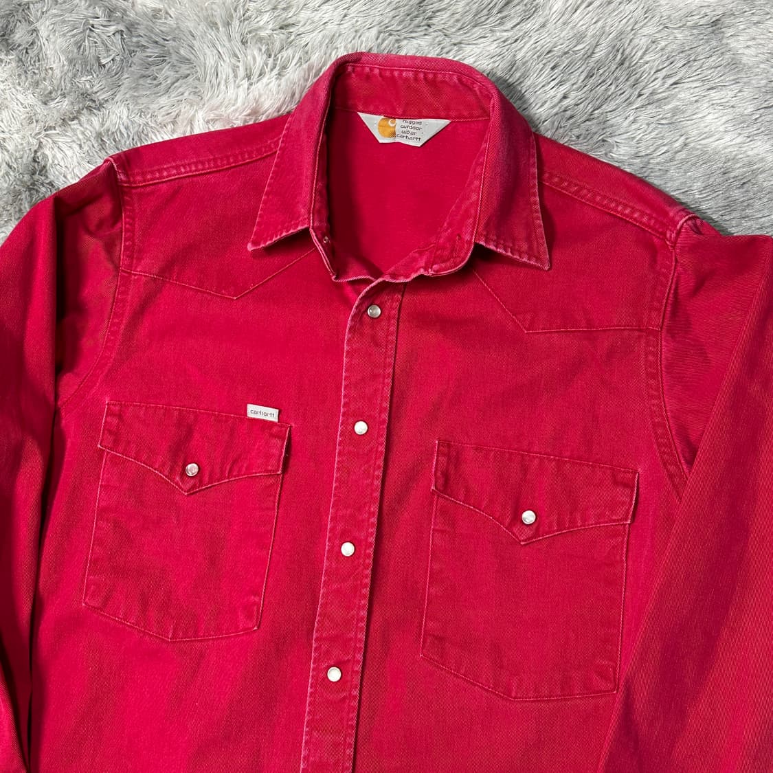 칼하트 레드 데님 웨스턴 셔츠 L 상품이미지2