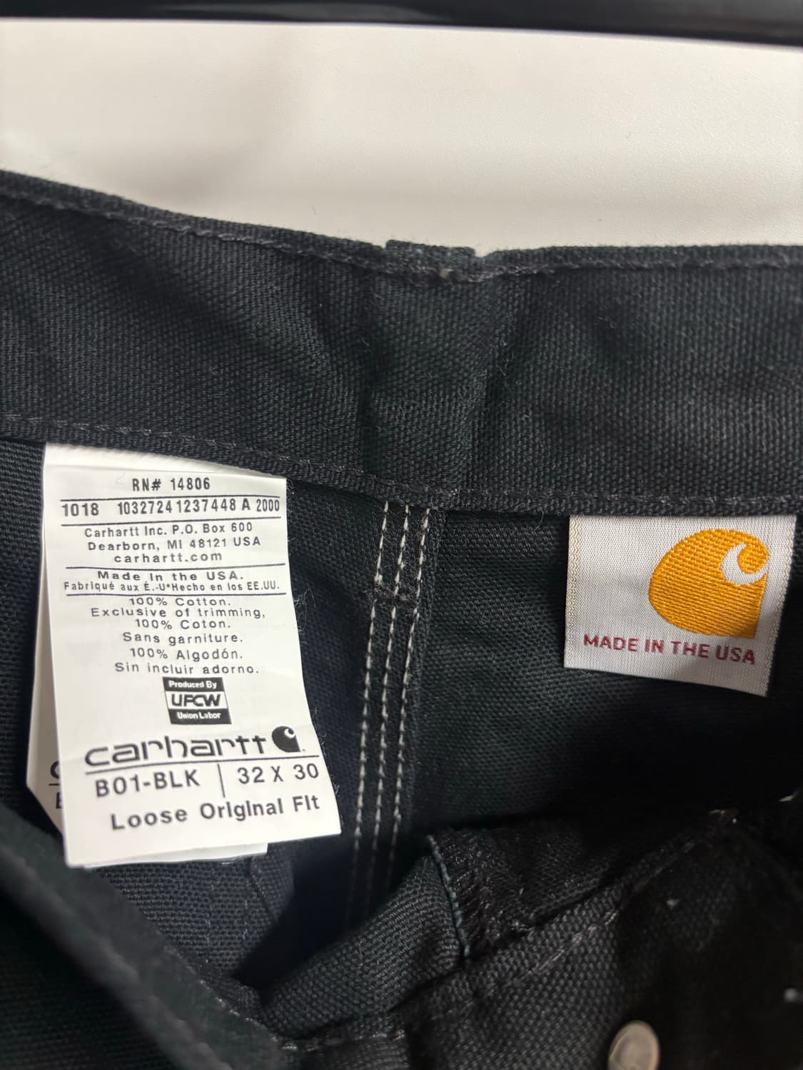 [32X30] 칼하트 캔버스 더블니 워크팬츠 블랙 상품이미지7