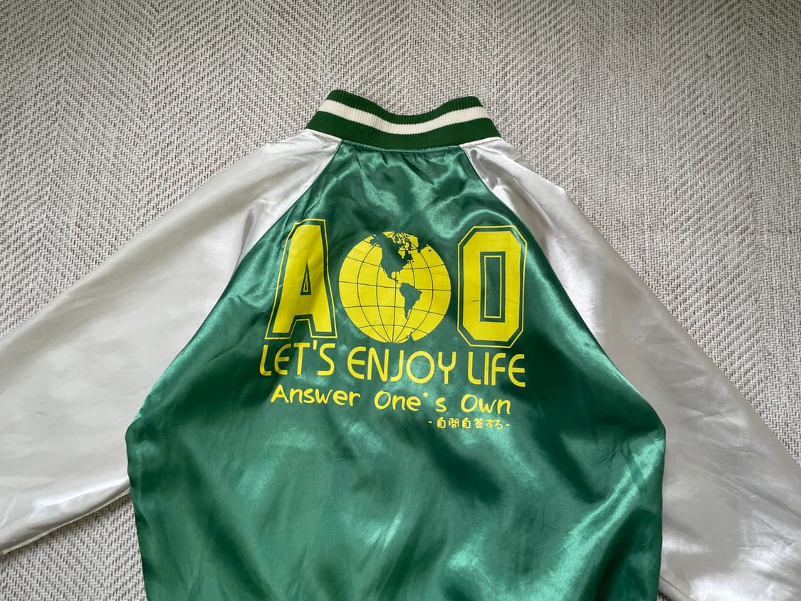 빈티지 새틴 바시티 스냅 자켓 상품이미지6