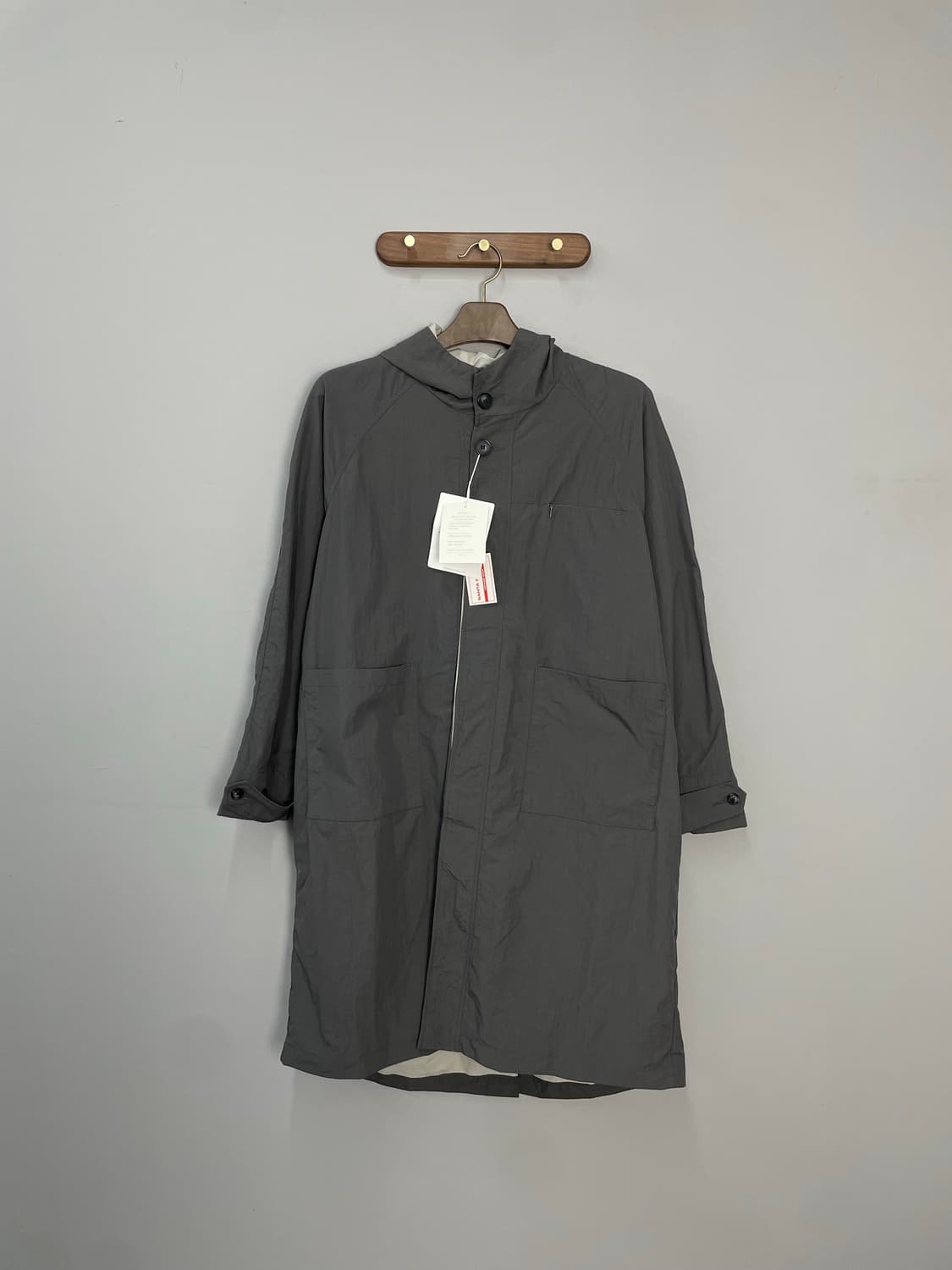 머드솔트 나일론 그레이 후드 코트 H2087 상품이미지4