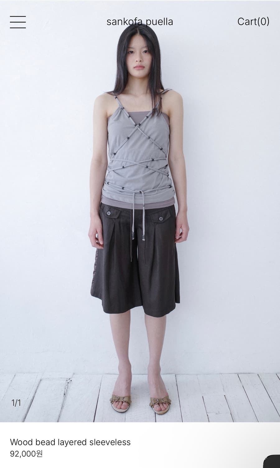 (구매) 산코파퓨엘라 wood bead layered sleeveless 상품이미지1
