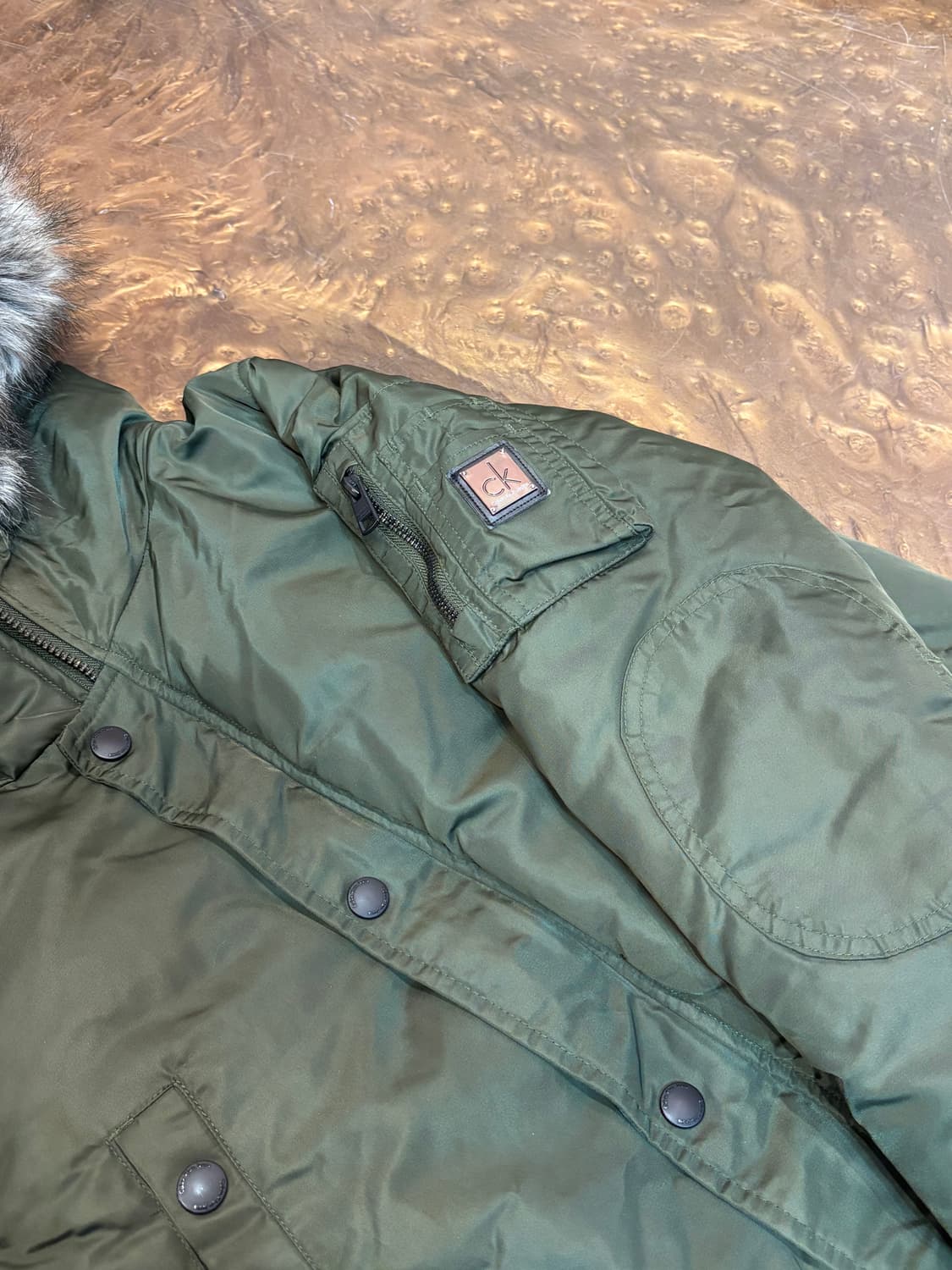 Calvin Klein Jeans 캘빈클라인진스 후드퍼 야상 패딩 M 상품이미지5
