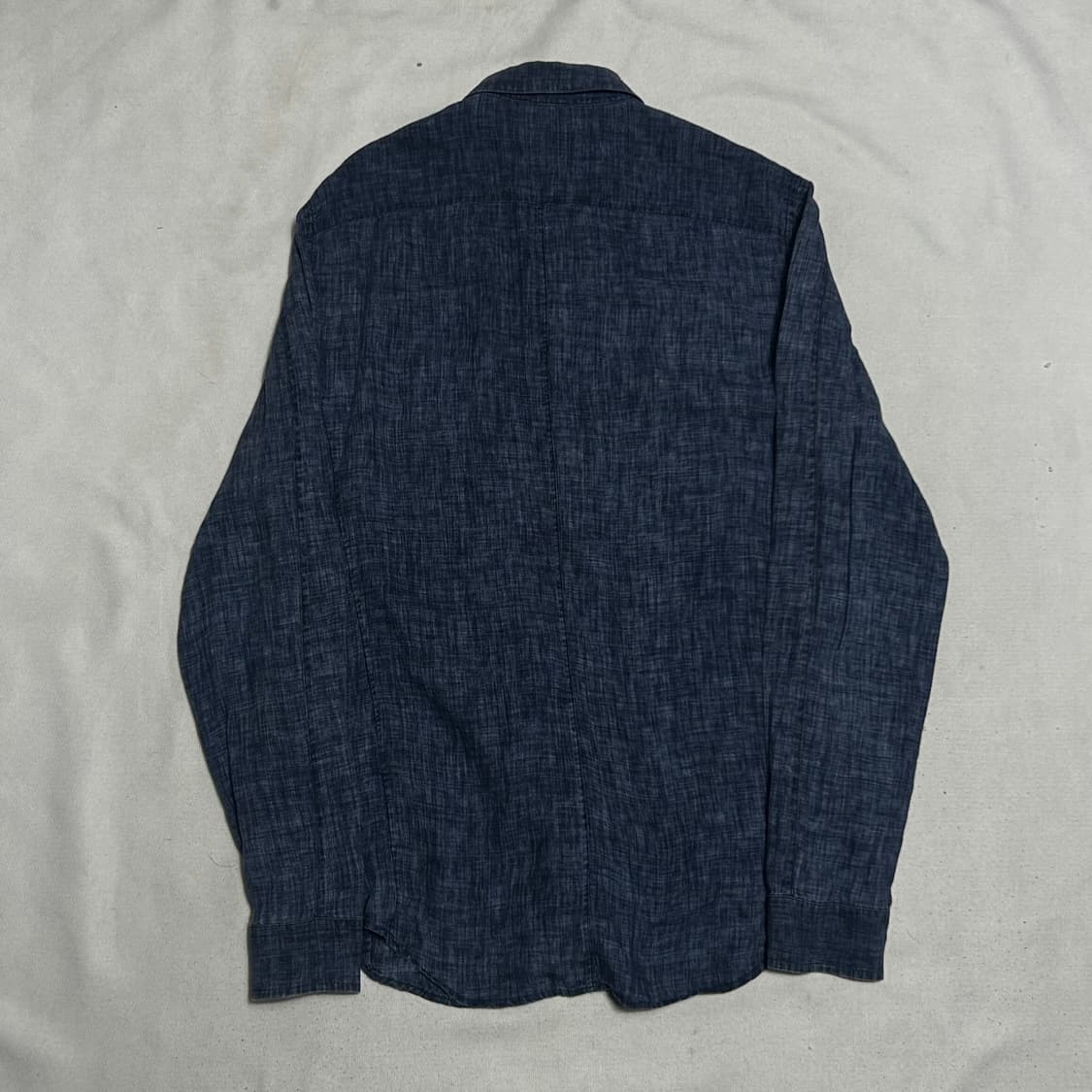 M 벨스타프 사선 포켓 네이비 워싱 린넨 셔츠 상품이미지3