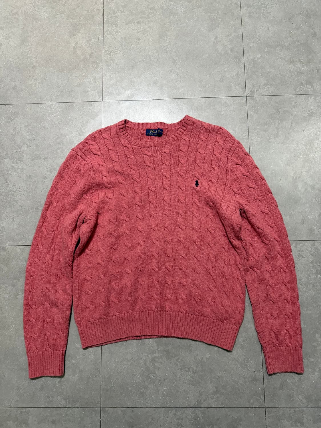  랄프로렌 폴로 파스텔  핑크  빈티지 케이블 니트  100size  상품이미지1