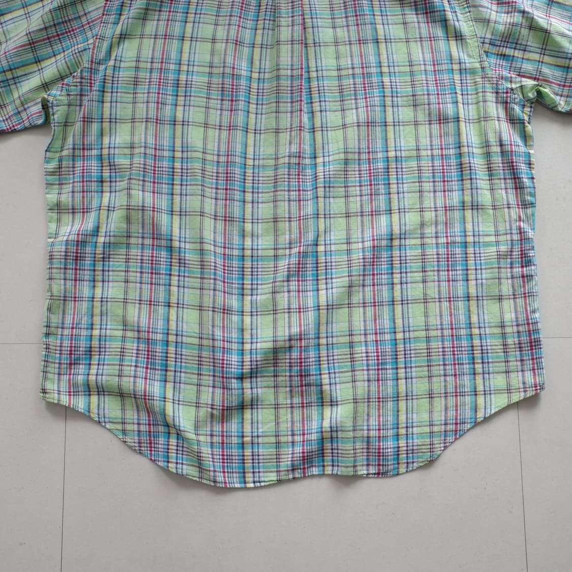 90s 폴로 랄프로렌 블레이크 체크 반팔 셔츠 XL 상품이미지7