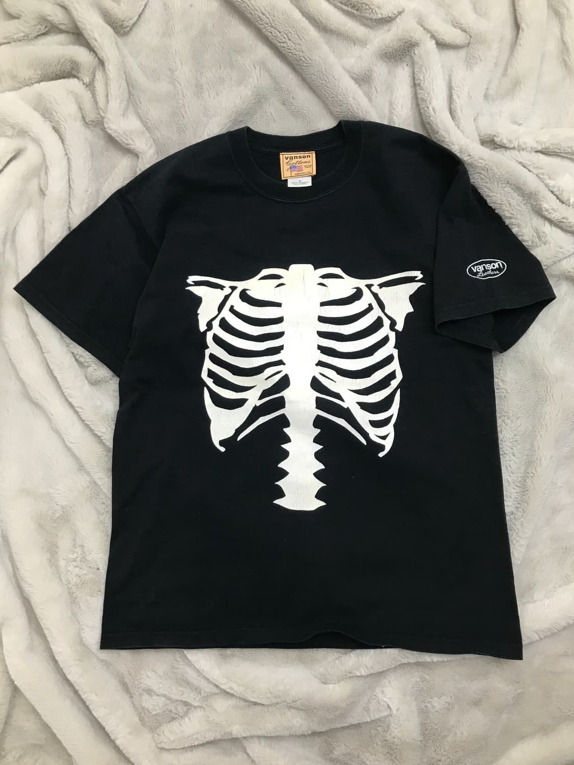 < Vanson Leathers Bone Printing T-shirt  상품이미지7