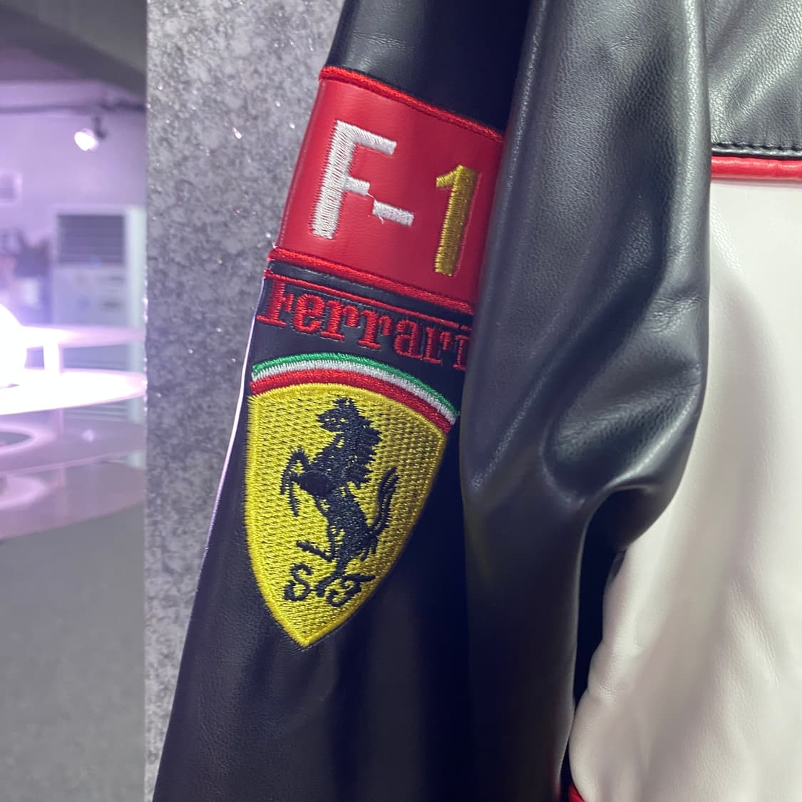 페라리 F1 자수로고 레드 레더자켓 B3700 상품이미지4