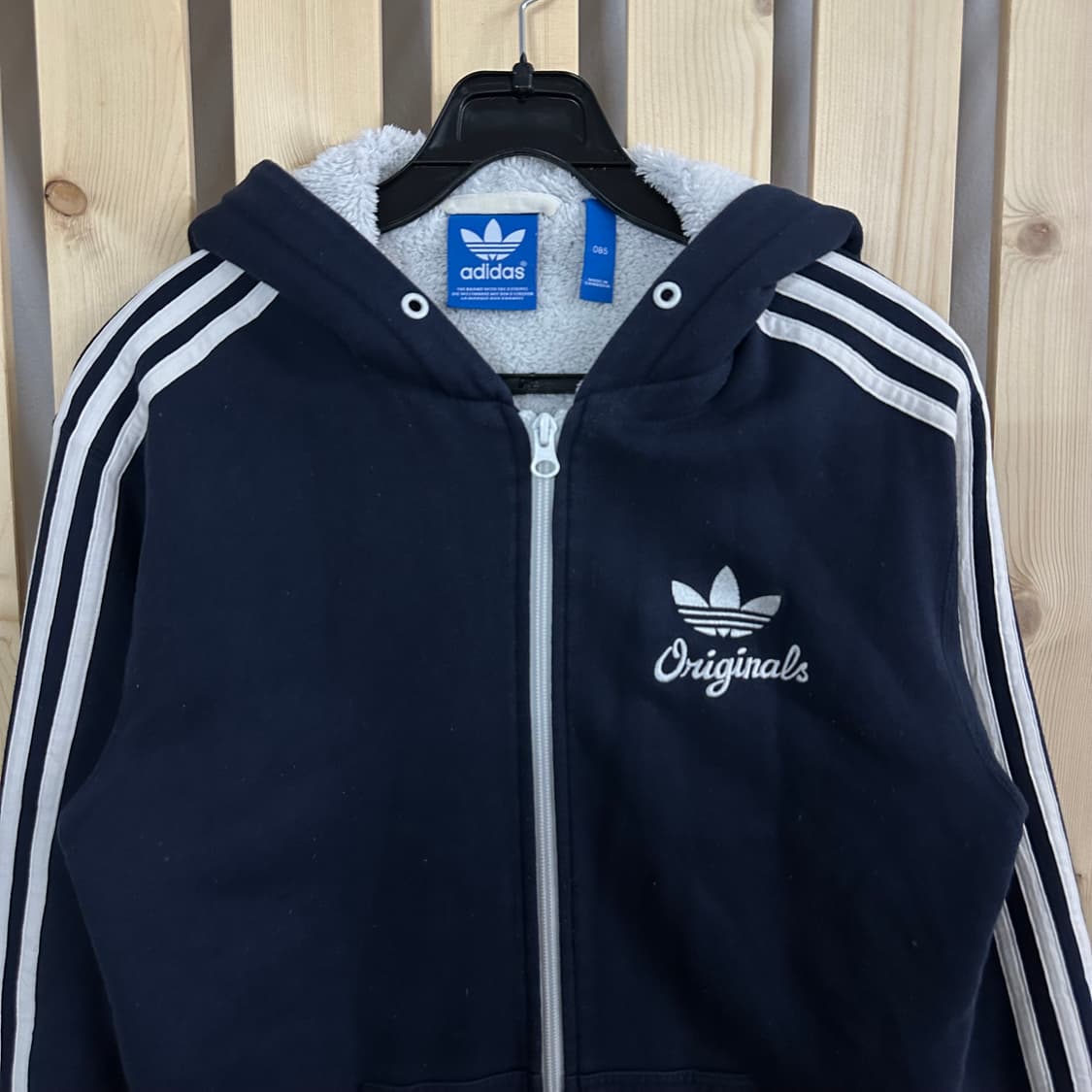 (S) 아디다스 네이비 쉐르파 양털 후드집업 상품이미지3