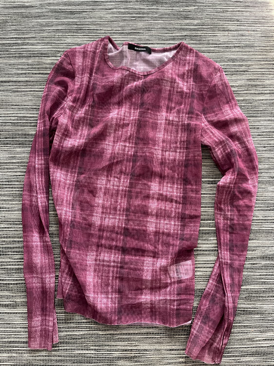 다이애그널 체크 시스루 탑 상품이미지2