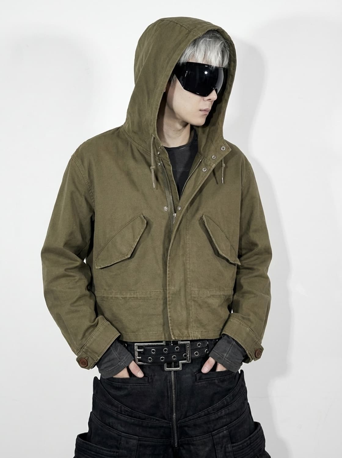 ( 레어) 에디슬리먼 생로랑 14ss  런웨이 사파리 크롭후디 집업자켓 상품이미지1