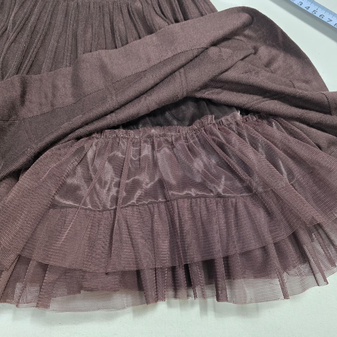1147 에고이스트 정품 니트 플리츠 스커트 브라운 55 상품이미지4