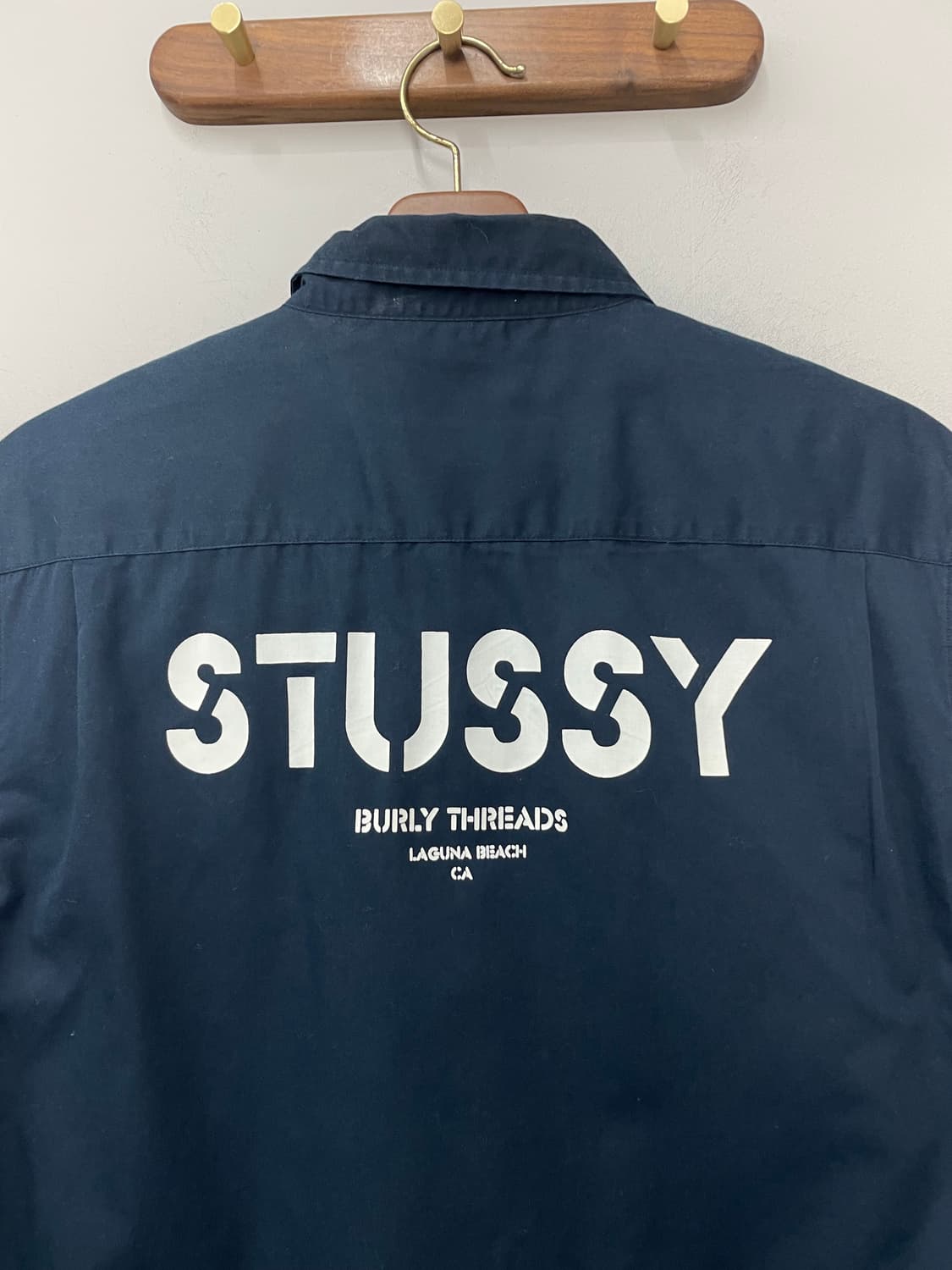 스투시 로고 프린팅 네이비 반팔 셔츠 H2558 상품이미지5